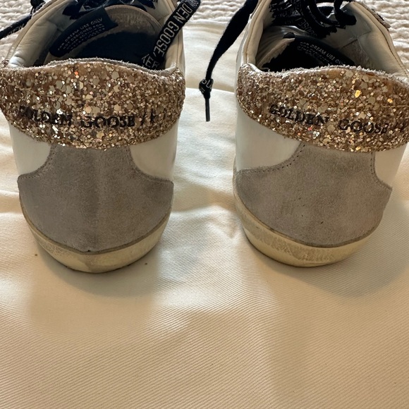 Golden Goose White and Silver Sneakers - Picture 9 of 12
